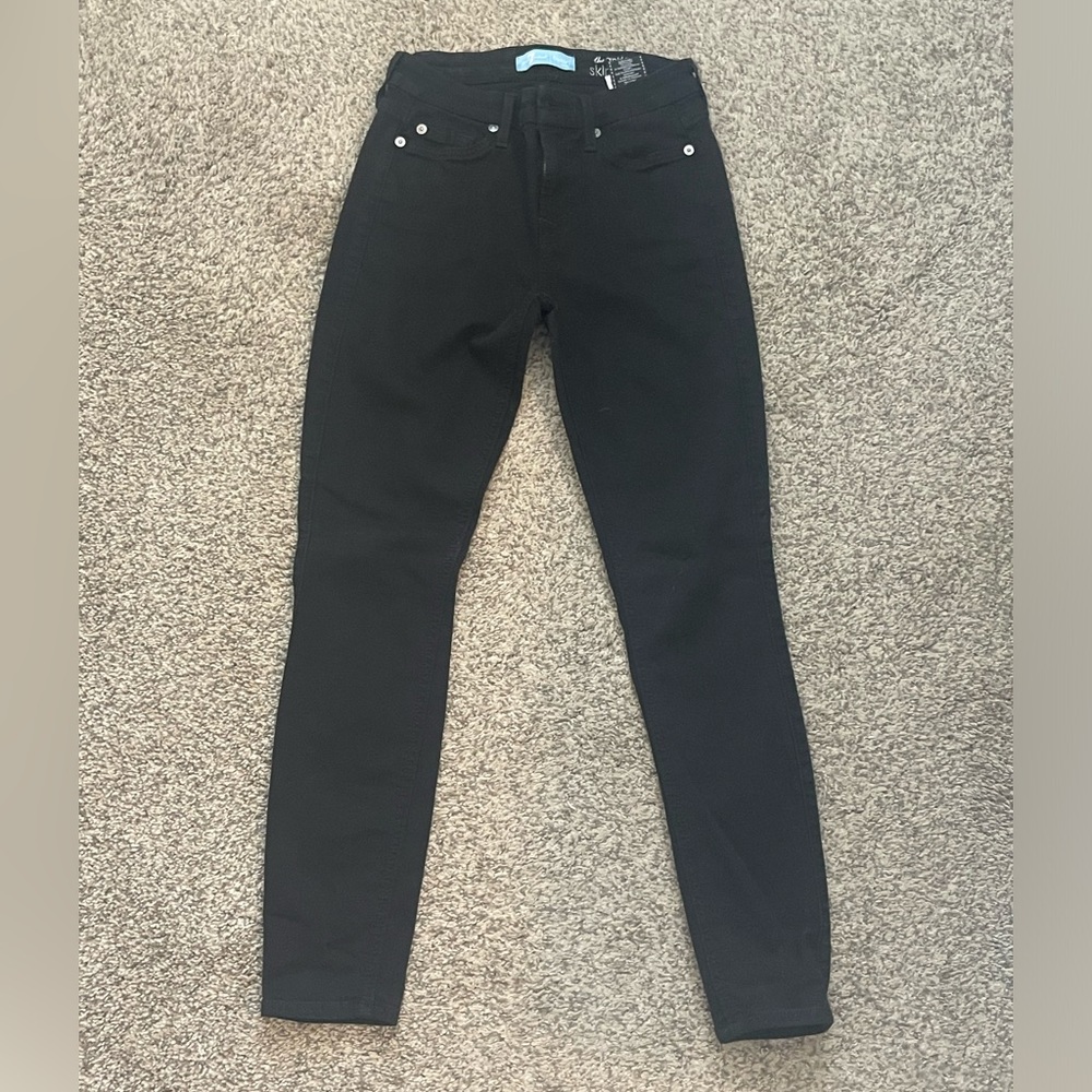 7 for all mankind bl(air) denim - the ankle skinny, black, 23